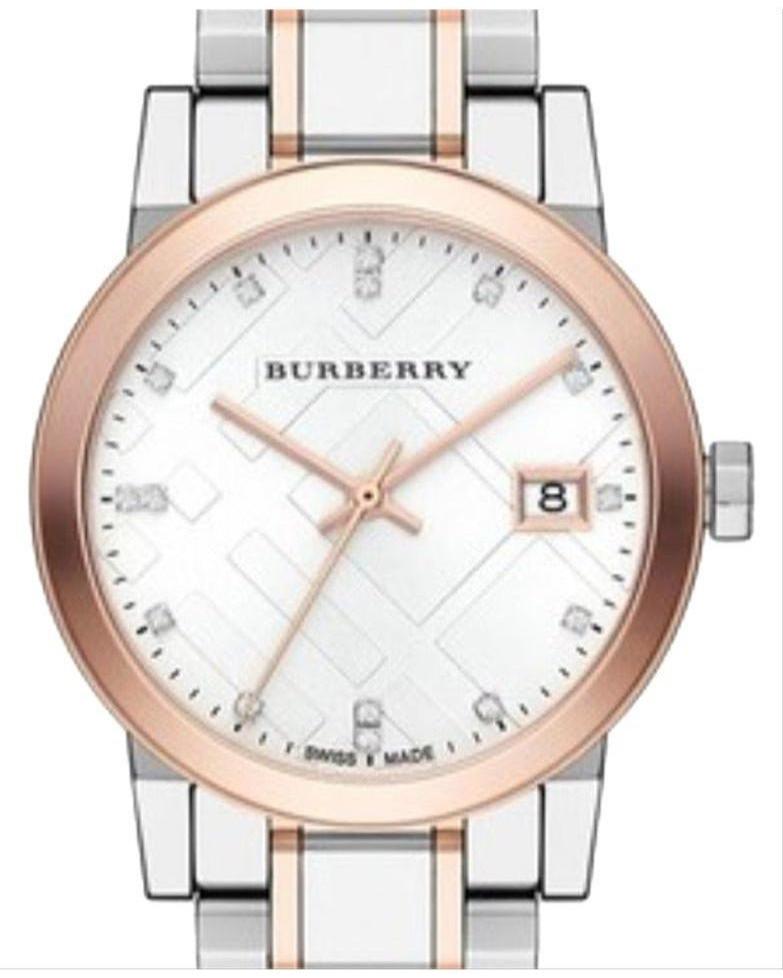 Burberry The City Diamonds White Dial Two Tone Steel Strap Watch for Women - BU9127 Buy Now By Burberry