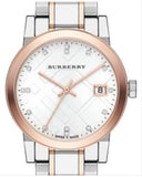 Burberry The City Diamonds White Dial Two Tone Steel Strap Watch for Women - BU9127 Buy Now By Burberry