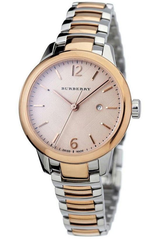 Burberry The Classic Rose Gold Dial Two Tone Steel Strap Watch for Women - BU10117 Buy Now By Burberry