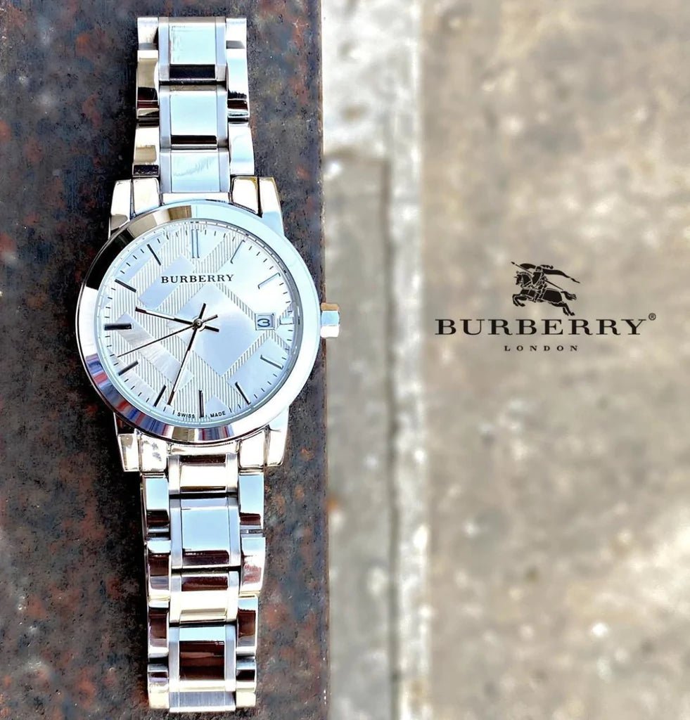 Burberry The City Diamonds Mother of Pearl Dial Silver Steel Strap Watch for Women - BU9224 Buy Now By Burberry