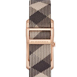 Burberry The Pioneer Rose Gold Dial Haymarket Brown Leather Strap Watch for Women - BU9408 Buy Now By Burberry