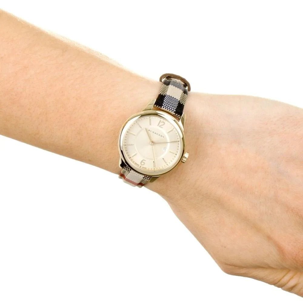 Burberry Classic Champagne Gold Dial Horseferry Leather Strap Watch for Women - BU10104 Buy Now By Burberry