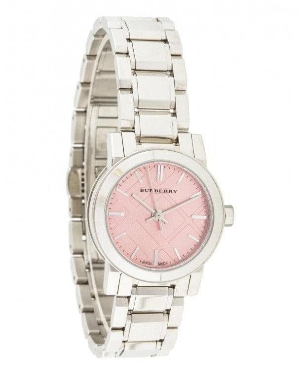 Burberry The City Diamonds Pink Dial Silver Steel Strap Watch for Women - BU9231 Buy Now By Burberry