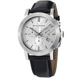 Burberry The City Chronograph White Dial Black Leather Strap Watch for Men - BU9355 Buy Now By Burberry