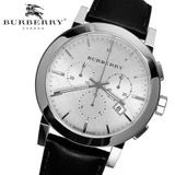 Burberry The City Chronograph White Dial Black Leather Strap Watch for Men - BU9355 Buy Now By Burberry