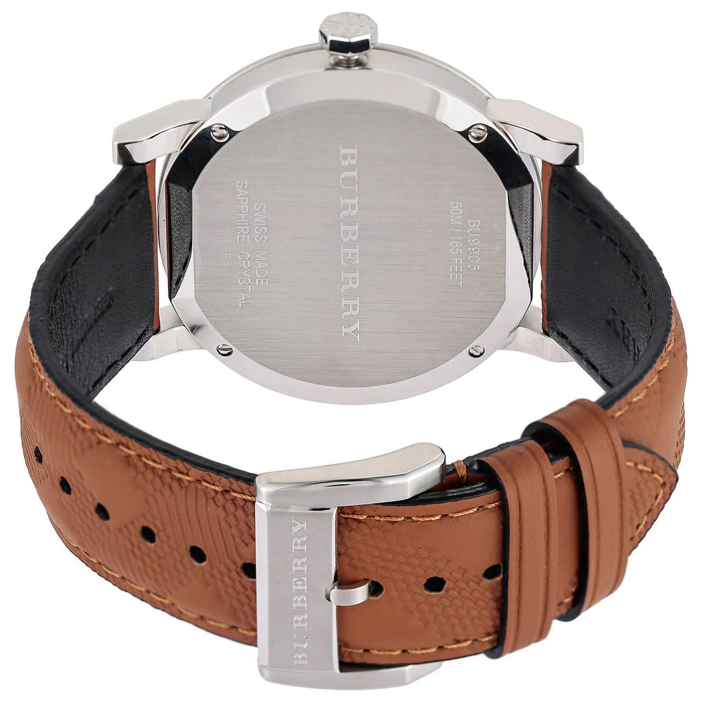Burberry The City Silver Dial Brown Leather Strap Watch for Men - BU9904 Buy Now By Burberry