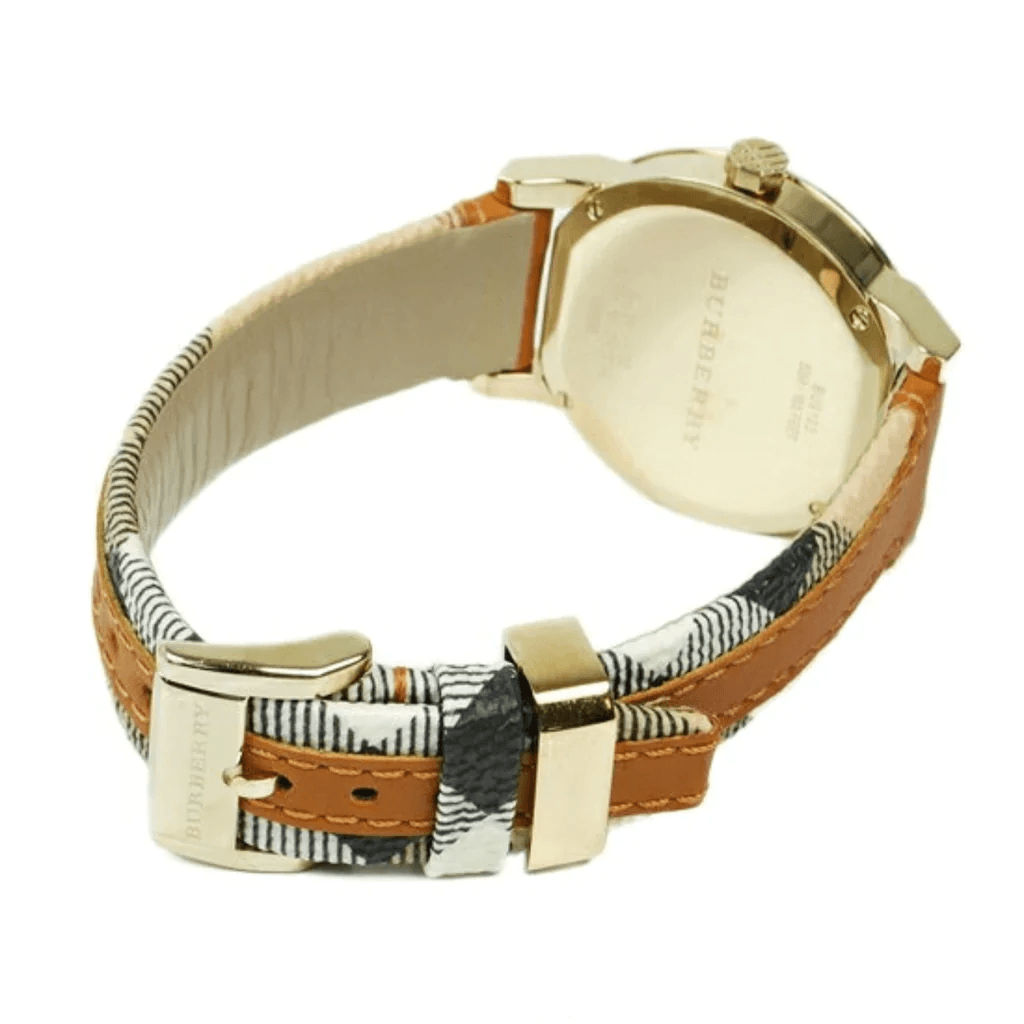 Burberry The City Gold Dial Brown Leather Strap Watch for Women - BU9133 Buy Now By Burberry