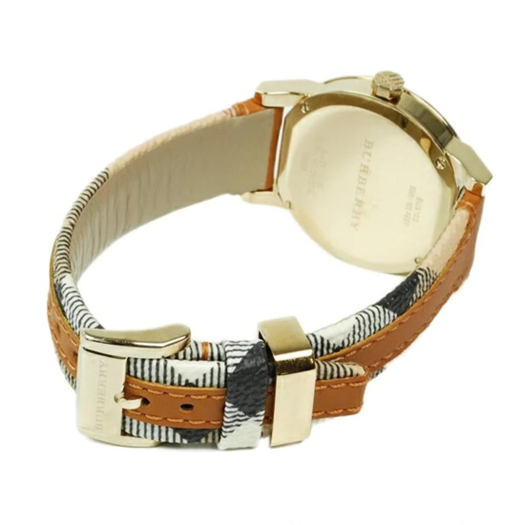 Burberry The Classic Gold Dial Brown Leather Strap Watch for Women - BU10114 Buy Now By Burberry