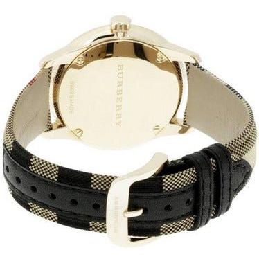 Burberry The Classic Round Gold Dial Brown Leather Strap Unisex Watch - BU10001 Buy Now By Burberry