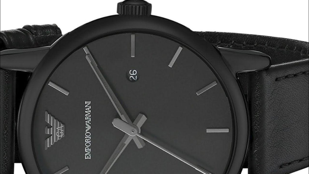Emporio Armani Classic Black Dial Black Leather Strap Watch For Men - AR1732 Buy Now By Emporio Armani