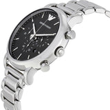 Emporio Armani Luigi Black Dial Silver Steel Strap Watch For Men - AR1894 Buy Now By Emporio Armani