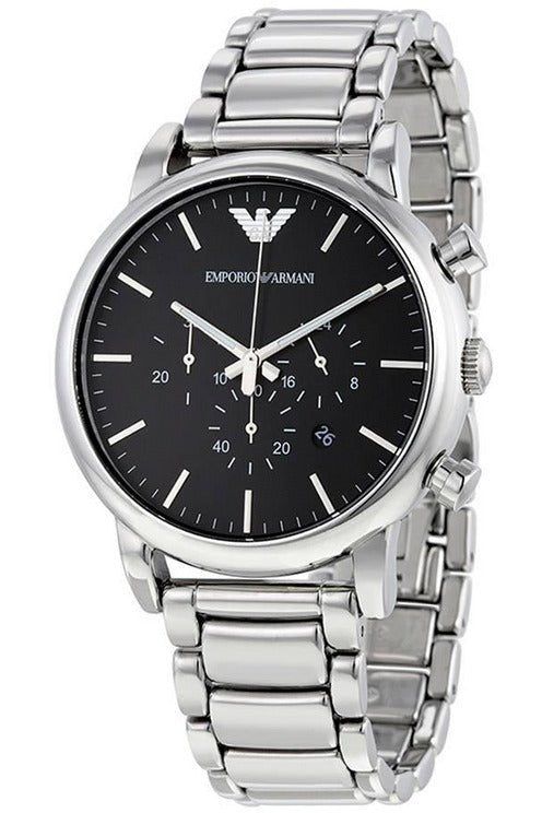 Emporio Armani Luigi Black Dial Silver Steel Strap Watch For Men - AR1894 Buy Now By Emporio Armani