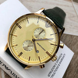 Emporio Armani Gianni Beige Dial Grey Leather Strap Watch For Men - AR0386 Buy Now By Emporio Armani