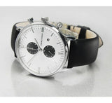 Emporio Armani Gianni White Dial Black Leather Strap Watch For Men - AR0385 Buy Now By Emporio Armani
