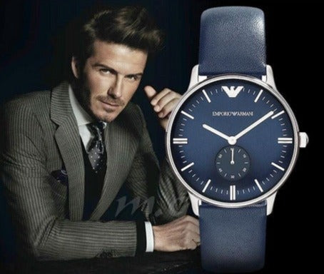 Emporio Armani Analog Quartz Blue Dial Blue Leather Strap Watch For Men - AR1647 Buy Now By Emporio Armani