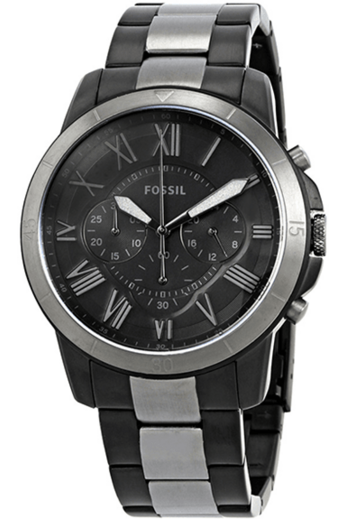 Fossil Grant Chronograph Black Dial Two Tone Steel Strap Watch for Men - FS5269 Buy Now By Fossil