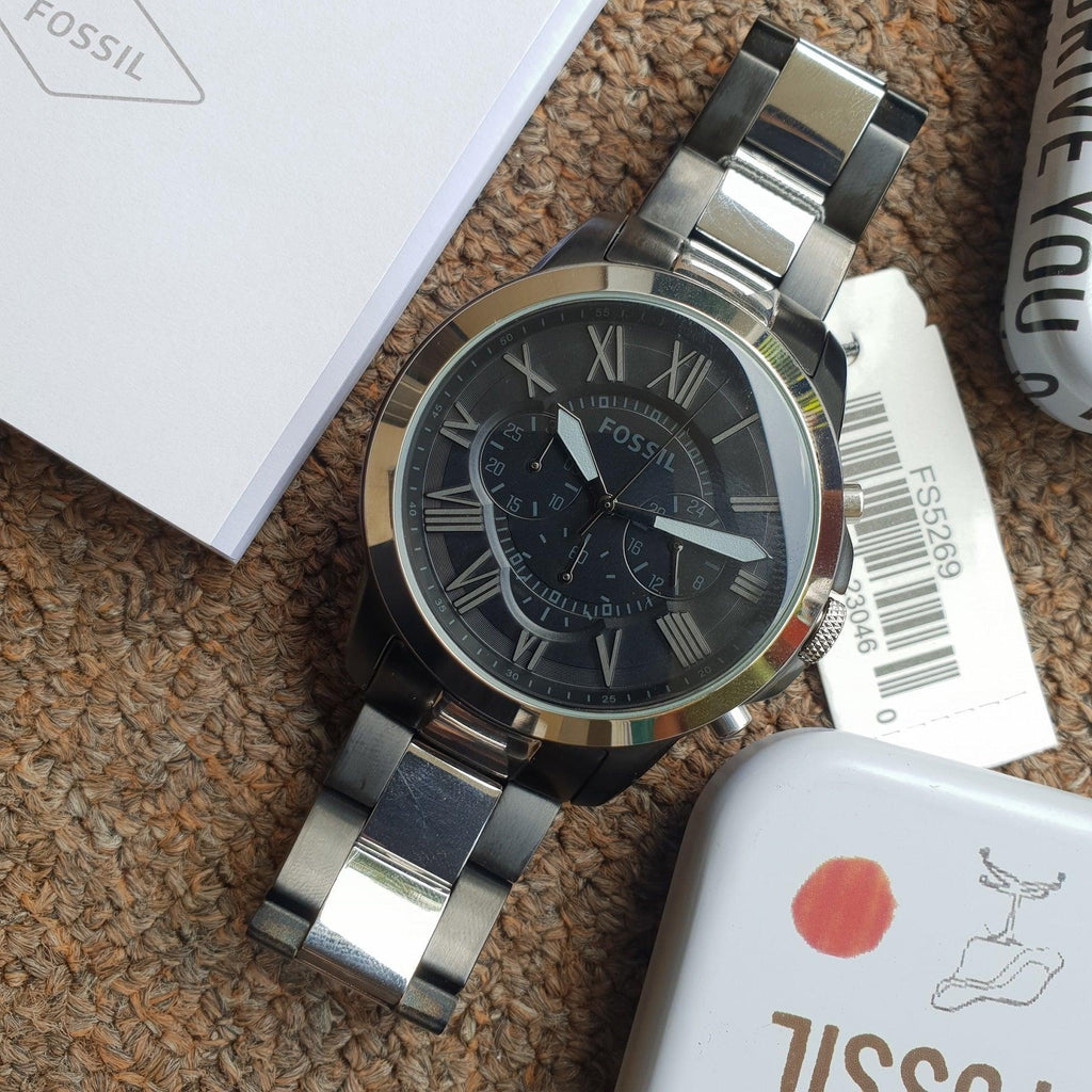 Fossil Grant Chronograph Black Dial Two Tone Steel Strap Watch for Men - FS5269 Buy Now By Fossil