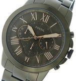 Fossil Grant Chronograph Olive Green Dial Green Steel Strap Watch for Men - FS5375 Buy Now By Fossil