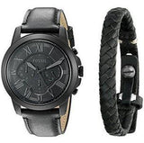 Fossil Grant Chronograph Black Dial Black Leather Strap Watch for Men - FS5132 Buy Now By Fossil