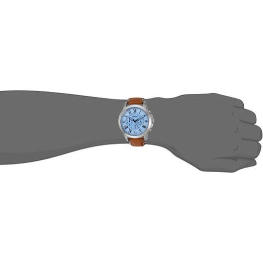 Fossil Grant Chronograph Blue Dial Brown Leather Strap Watch for Men - FS5184 Buy Now By Fossil