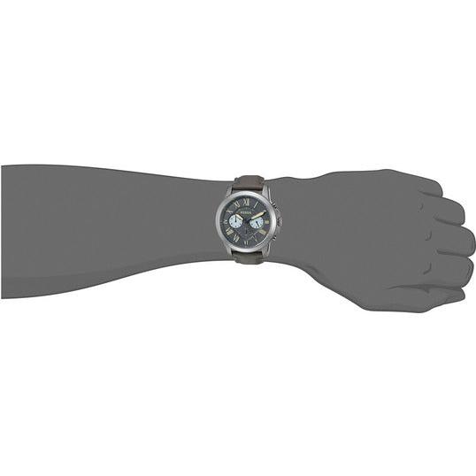 Fossil Grant Chronograph Gunmetal Grey Dial Grey Leather Strap Watch for Men - FS5183 Buy Now By Fossil