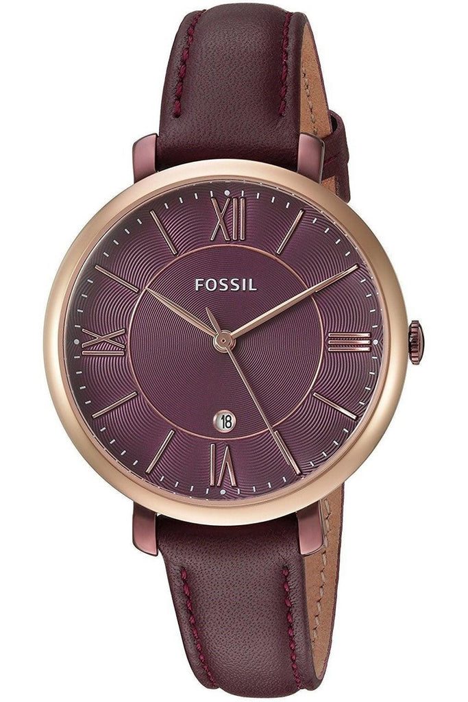 Fossil Jacqueline Burgundy Dial Burgundy Leather Strap Watch for Women - ES4099 Buy Now By Fossil