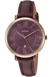 Fossil Jacqueline Burgundy Dial Burgundy Leather Strap Watch for Women - ES4099 Buy Now By Fossil