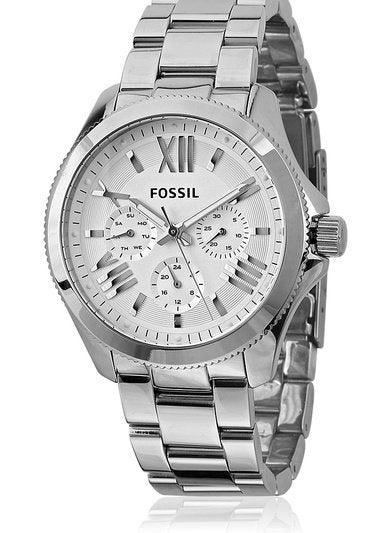 Fossil Cecile Multifunction Silver Dial Silver Steel Strap Watch for Women - AM4509 Buy Now By Fossil