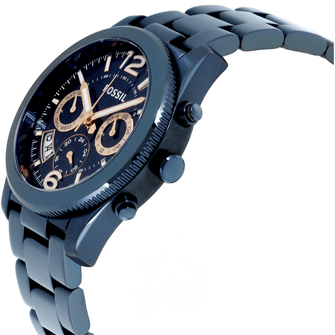 Fossil Perfect Boyfriend Multifunction Blue Dial Blue Steel Strap Watch for Women - ES4093 Buy Now By Fossil