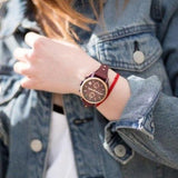 Fossil Original Boyfriend Sport Chronograph Maroon Dial Maroon Leather Strap Watch for Women - ES4114 Buy Now By Fossil