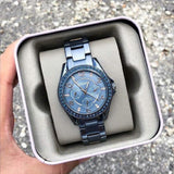 Fossil Riley Quartz Blue Dial Blue Steel Strap Watch for Women - ES4294 Buy Now By Fossil
