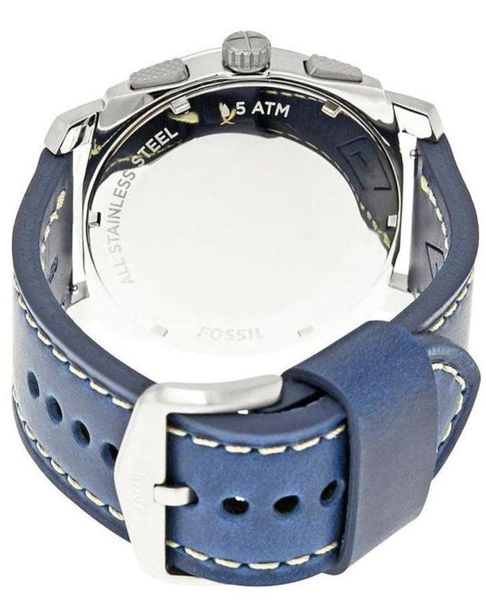 Fossil Machine Chronograph Blue Dial Blue Leather Strap Watch for Men - FS5262 Buy Now By Fossil