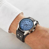 Fossil Coachman Chronograph Blue Dial Black Leather Strap Watch for Men - CH2564 Buy Now By Fossil