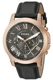 Fossil Grant Chronograph Grey Dial Black Leather Strap Watch for Men - FS5085 Buy Now By Fossil