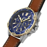 Fossil Garrett Chronograph Blue Dial Brown Leather Strap Watch for Men - FS5625 Buy Now By Fossil
