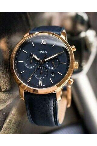 Fossil Neutra Chronograph Blue Dial Blue Leather Strap Watch for Men - FS5454 Buy Now By Fossil