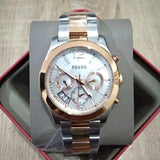 Fossil Perfect Boyfriend Mother of Pearl Dial Two Tone Steel Strap Watch for Women - ES4135 Buy Now By Fossil