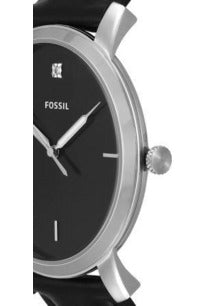 Fossil The Minimalist Carbon Series Black Dial Black Leather Strap Watch for Men - FS5497 Buy Now By Fossil