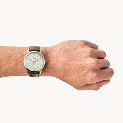 Fossil The Minimalist White Dial Brown Leather Strap Watch for Men - FS5397 Buy Now By Fossil