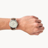 Fossil The Minimalist White Dial Brown Leather Strap Watch for Men - FS5397 Buy Now By Fossil