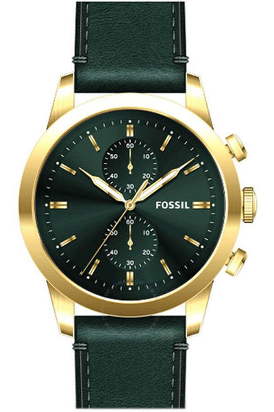 Fossil Townsman Chronograph Green Dial Green Leather Strap Watch for Men - FS5599 Buy Now By Fossil