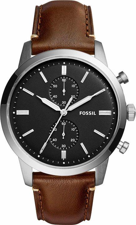 Fossil Townsman Chronograph Black Dial Brown Leather Strap Watch for Men - FS5280 Buy Now By Fossil