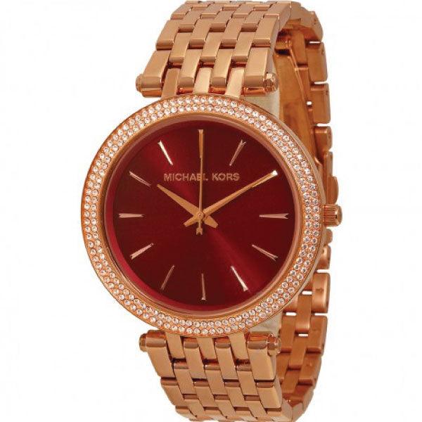 Michael Kors Darci Red DIal Rose Gold Stainless Steel Strap Watch for Women - MK3378 Buy Now By Michael Kors
