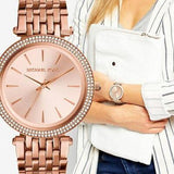 Michael Kors Darci Rose Gold Dial with Diamonds Rose Gold Stainless Steel Strap Watch for Women - MK3192 Buy Now By Michael Kors