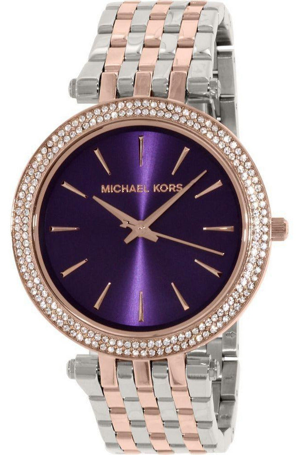 Michael Kors Darci Purple Dial Two Tone Steel Strap Watch for Women - MK3353 Buy Now By Michael Kors