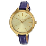 Michael Kors Runway Quartz Gold Dial Blue Leather Strap Watch For Women - MK2285 Buy Now By Michael Kors