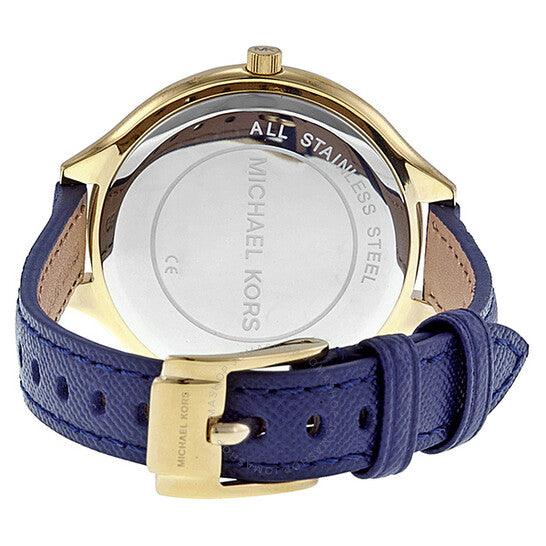 Michael Kors Runway Quartz Gold Dial Blue Leather Strap Watch For Women - MK2285 Buy Now By Michael Kors