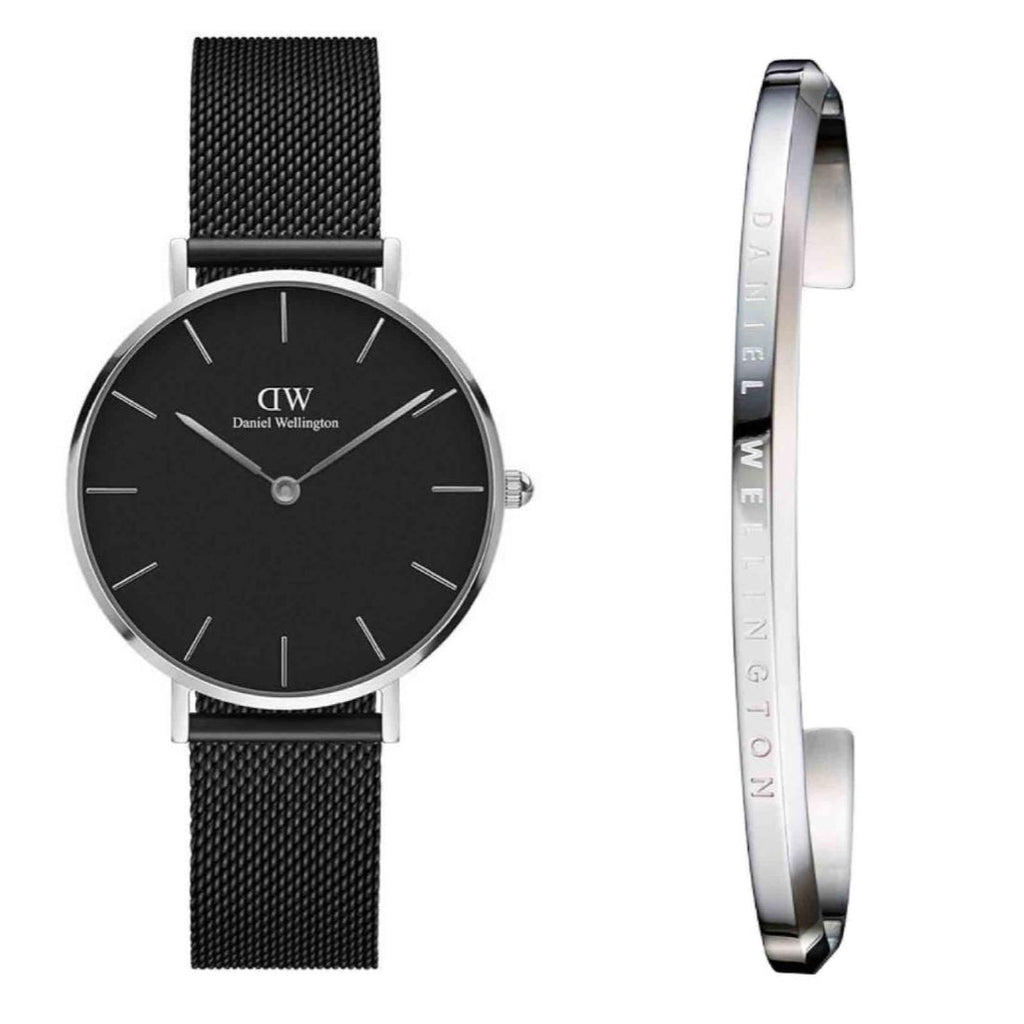 Daniel Wellington Petite Ashfield Black Dial Black Mesh Strap Watch For Women - DW00100202 Buy Now By Daniel Wellington
