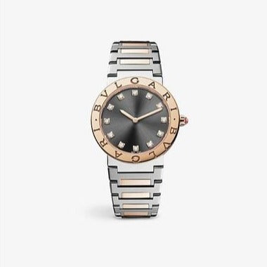 Bvlgari Lady Quartz Diamonds Grey Dial Two Tone Steel Strap Watch for Women - BVLGARI103067 Buy Now By Bvlgari