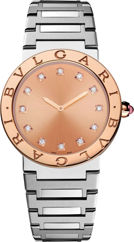 Bvlgari Bvlgari Bvlgari Resort Limited Edition Diamonds Gold Dial Silver Steel Strap Watch for Women - BVLGARI103682 Buy Now By Bvlgari